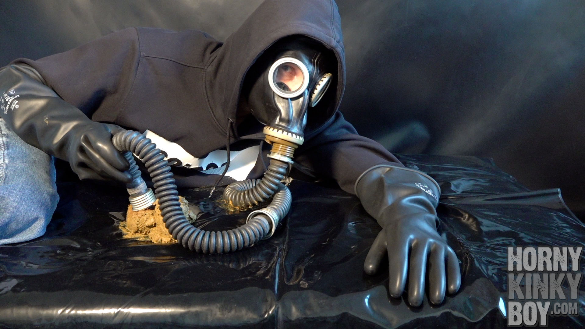 Sniffing Skate Shoes and Shit with Gas Mask Tube